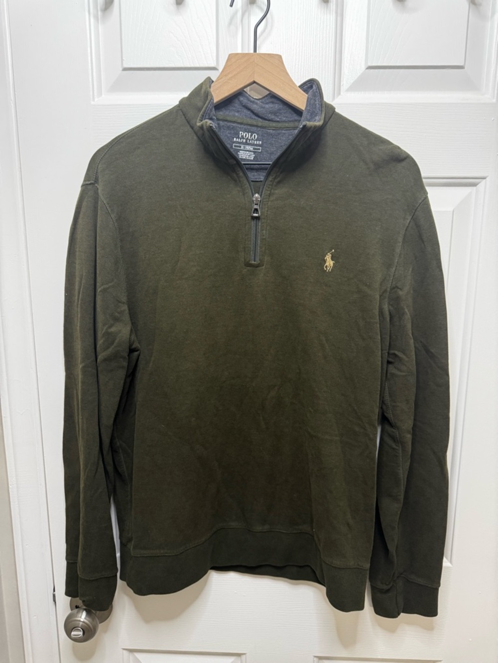 Polo by Ralph Lauren Men’s Quarter Zip Sweater - Olive Green
